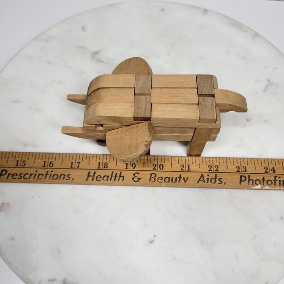 VTG Kumiki Wooden Elephant Interlocking 3D Puzzle Brain Teasers Japanese Signed - Picture 11 of 14